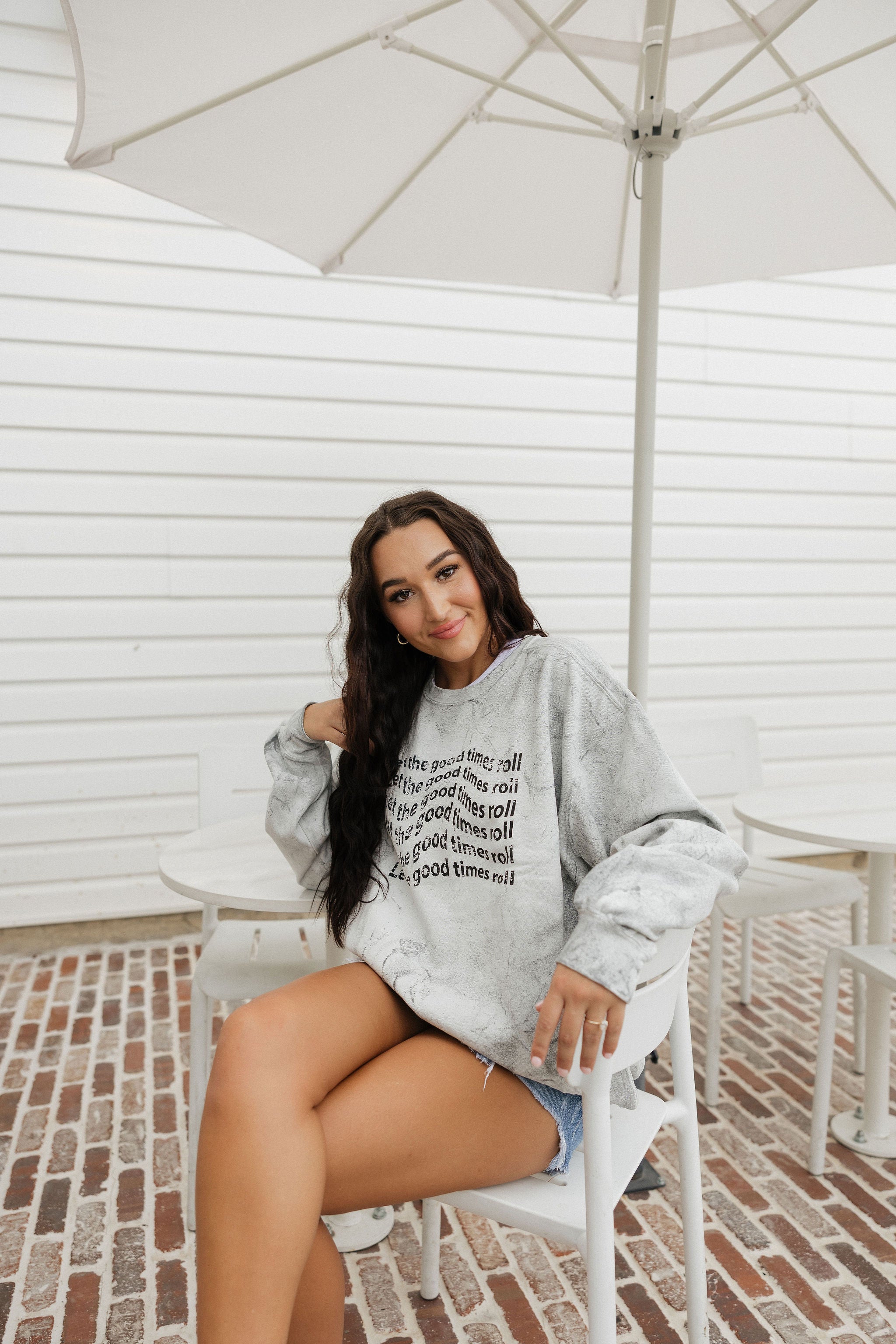 Let the Good Times Roll Stonewash Sweatshirt