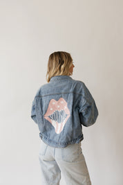 Scottsdale Rose Pink Lips Denim Jacket