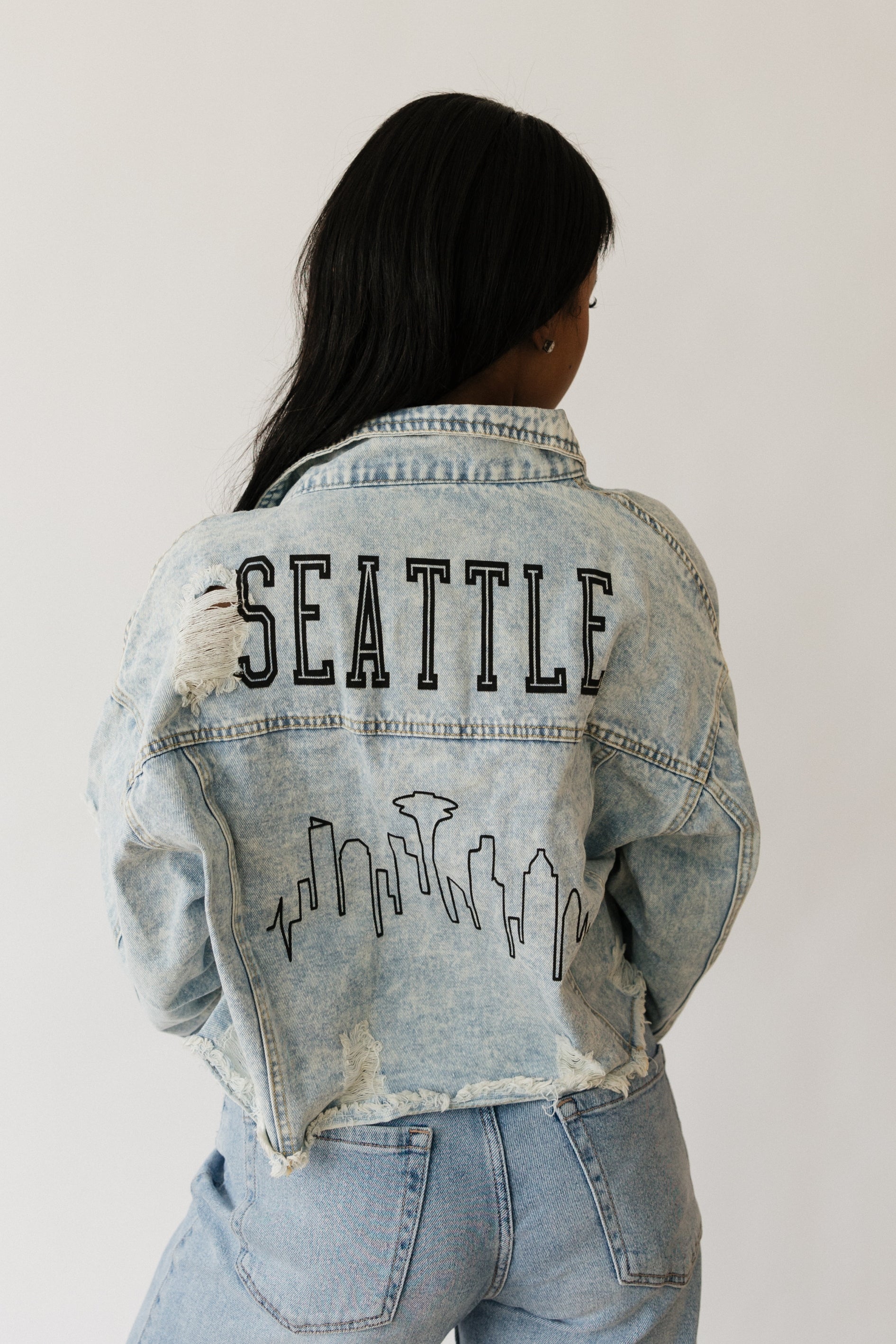 Seattle Skyline Denim Jacket