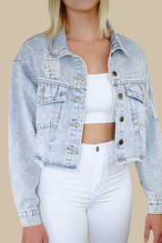Pittsburgh Checkered Lips Denim Jacket