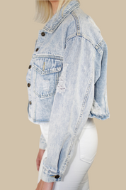 Pittsburgh Checkered Lips Denim Jacket