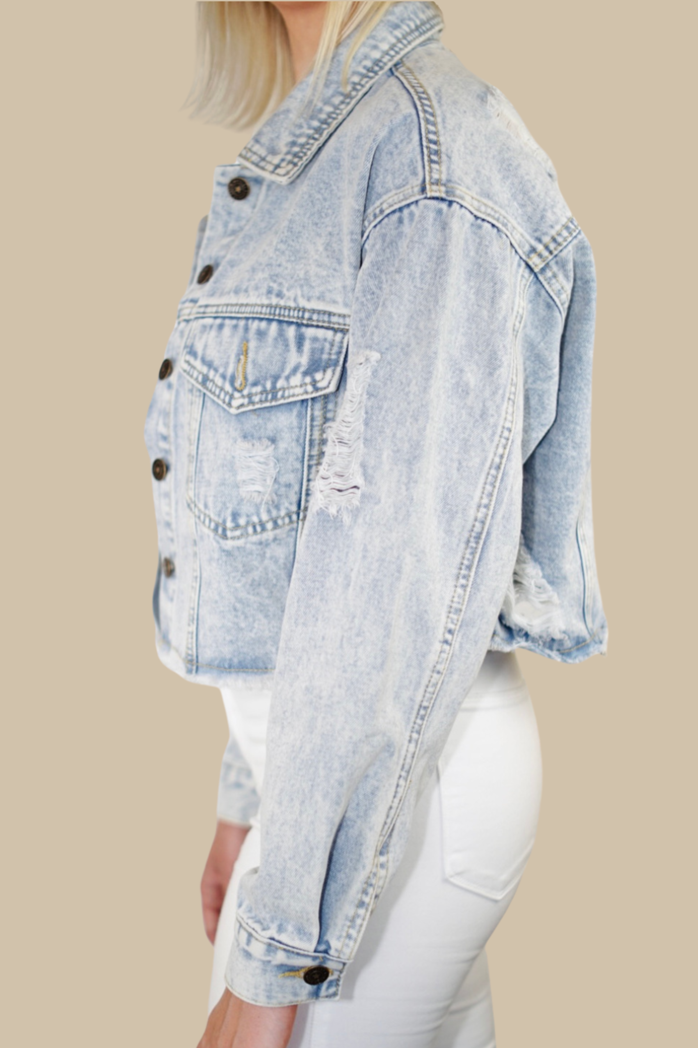 Pittsburgh Checkered Lips Denim Jacket