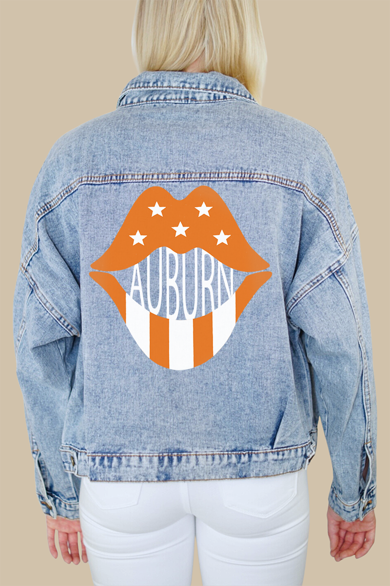 Auburn Lips Denim Jacket-Sale