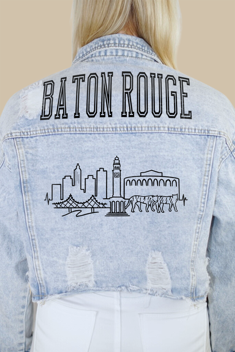 Baton Rouge Skyline Denim Jacket