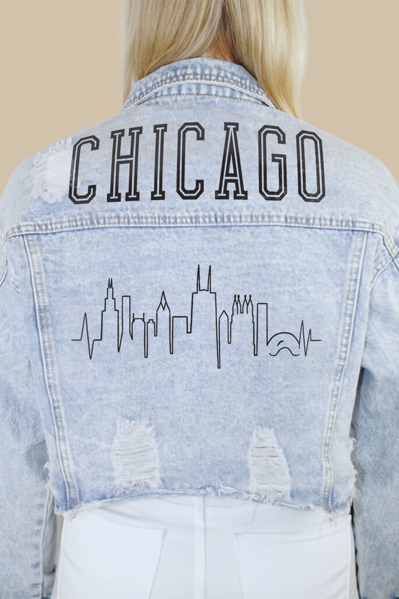 Chicago Skyline Denim Jacket