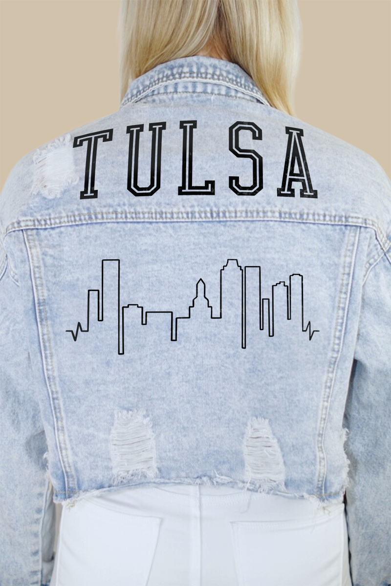 Tulsa, OK Skyline Denim Jacket-Sale