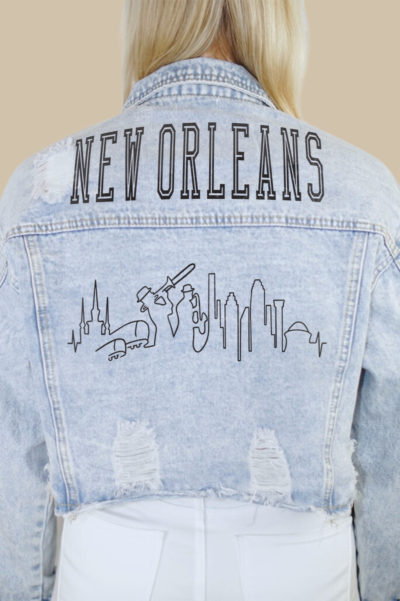 New Orleans Skyline Denim Jacket