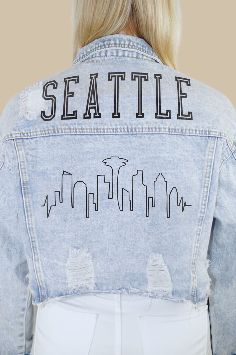Seattle Skyline Denim Jacket