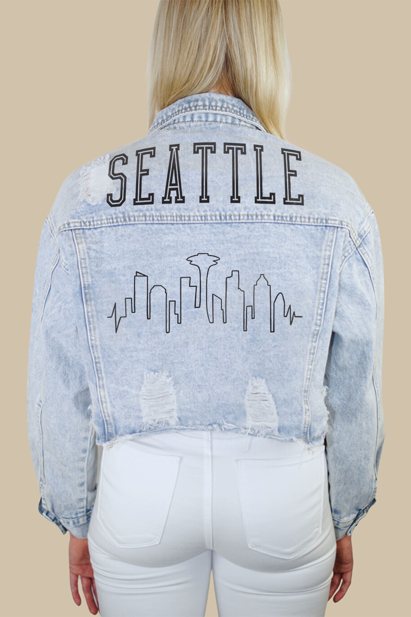 Seattle Skyline Denim Jacket