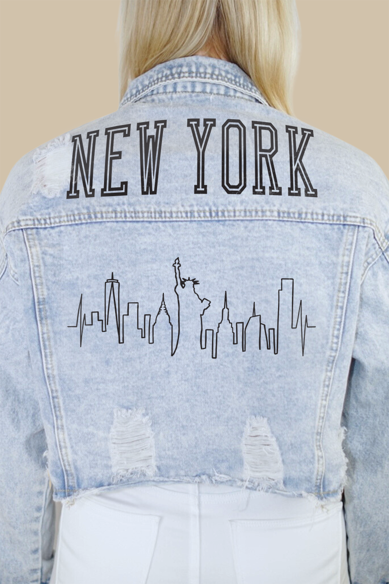 New York City Skyline Denim Jacket