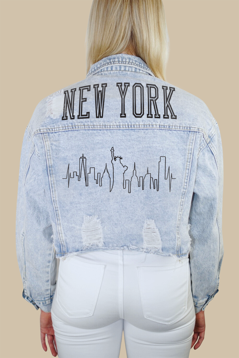 New York City Skyline Denim Jacket