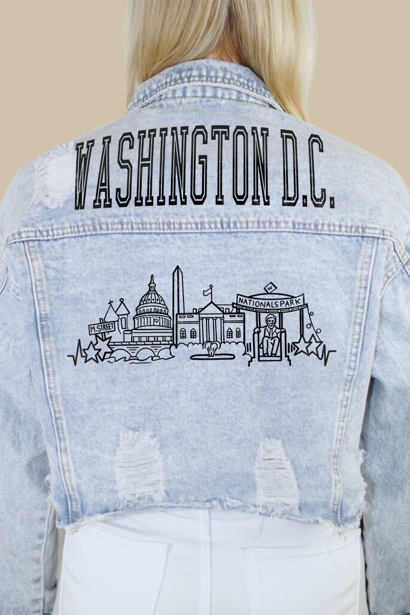 Washington D.C. Skyline Denim Jacket
