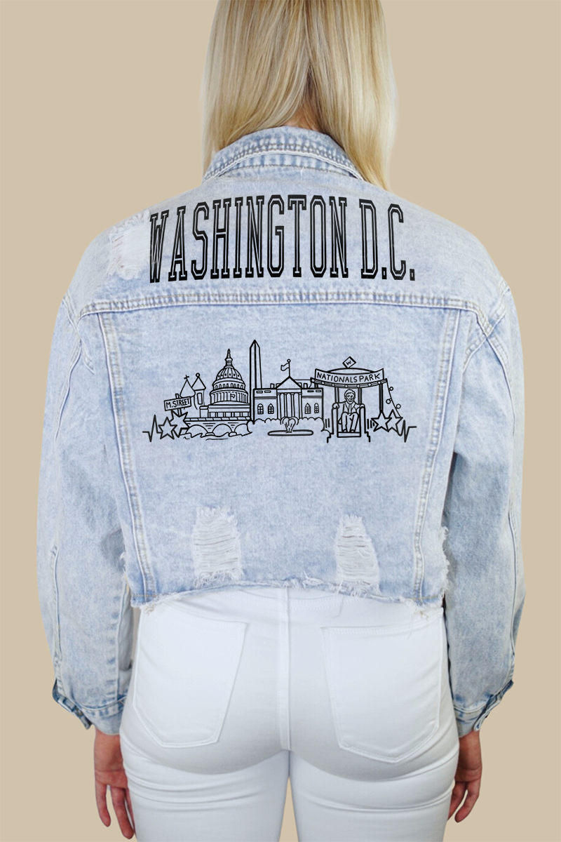 Washington D.C. Skyline Denim Jacket