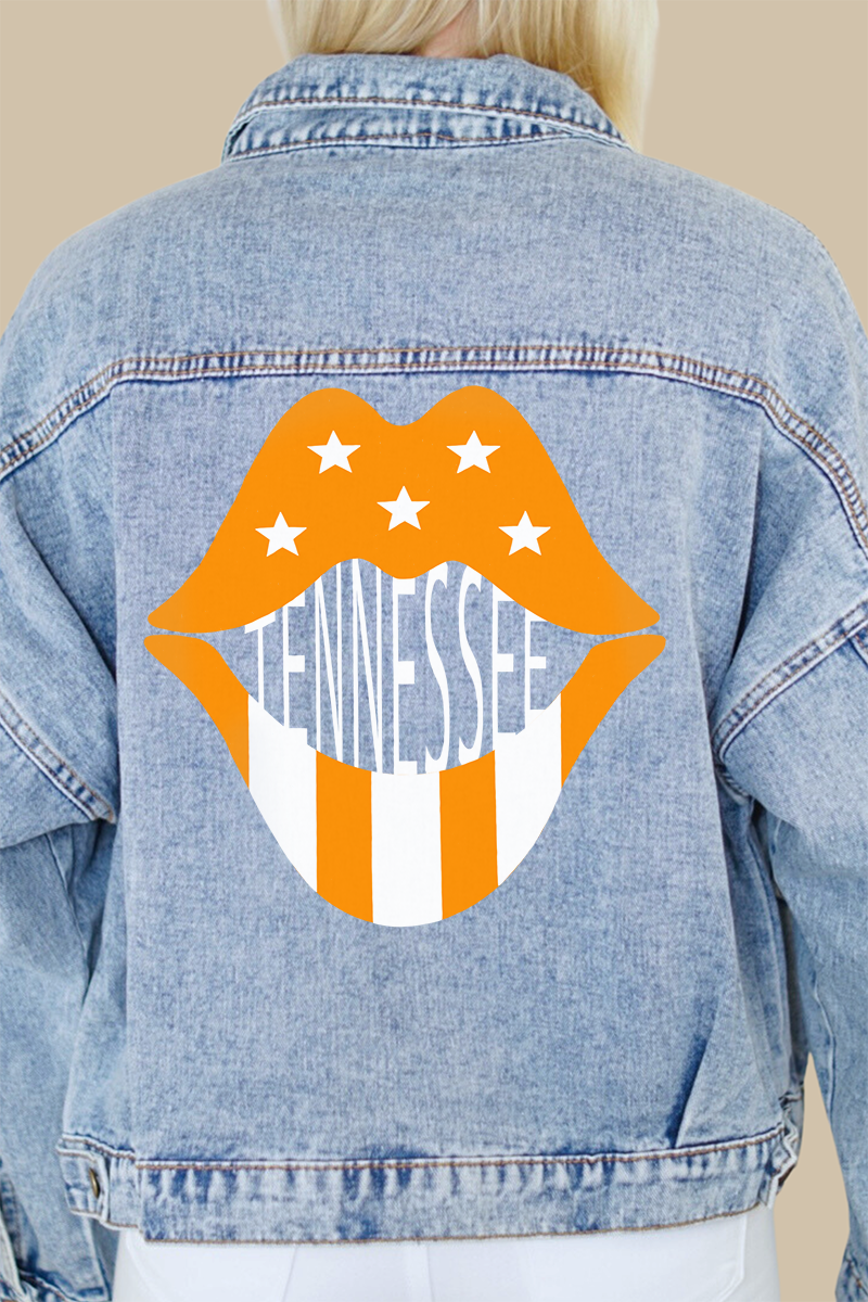 University of Tennessee Lips Print Denim Jacket