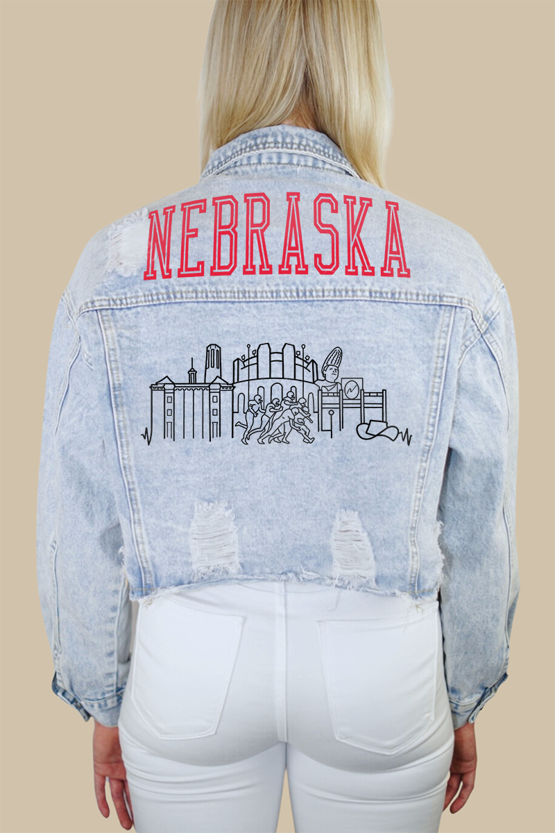 Nebraska Campus Skyline Denim Jacket