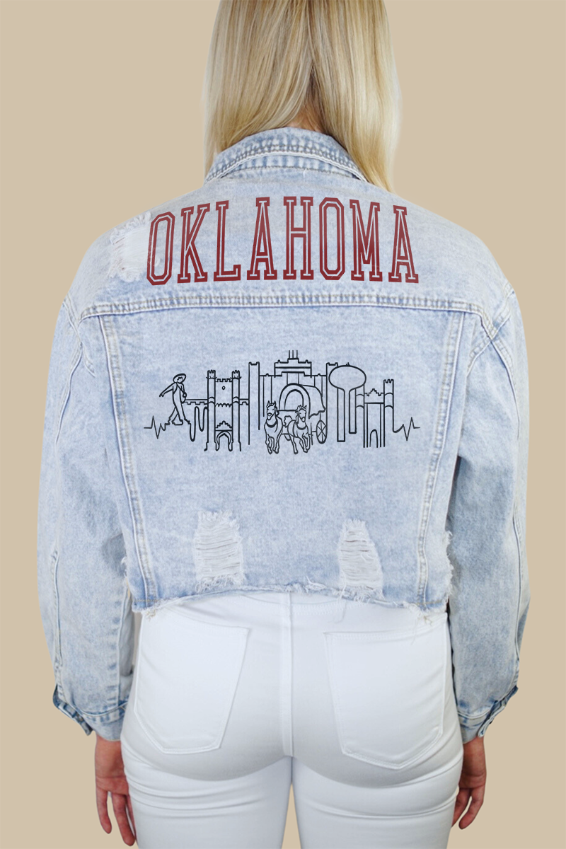 University of Oklahoma Campus Skyline Denim Jacket