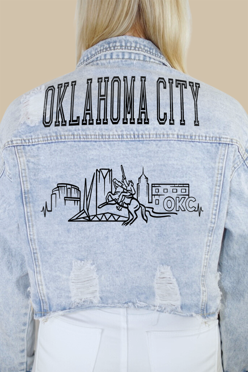 Oklahoma City Skyline Denim Jacket
