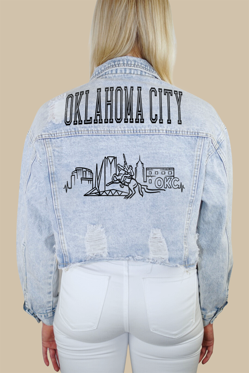 Oklahoma City Skyline Denim Jacket