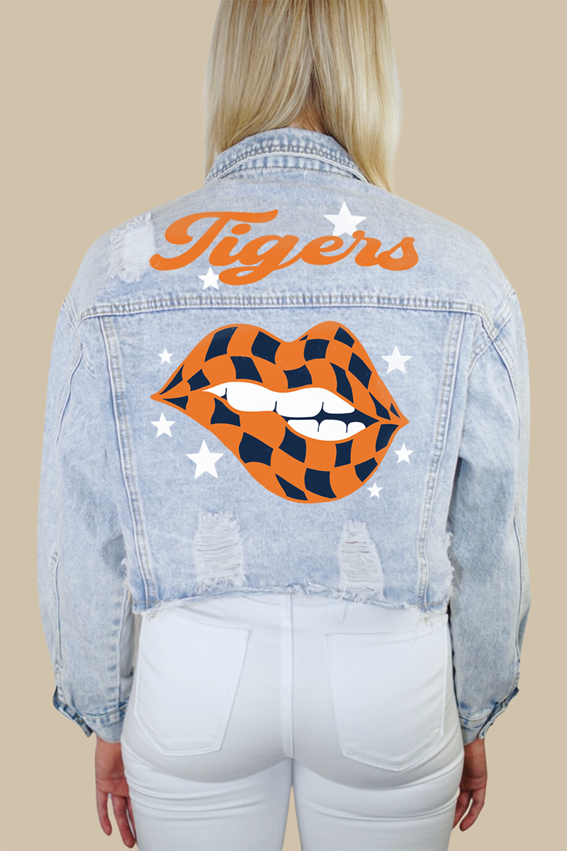 Tiger print denim sales jacket